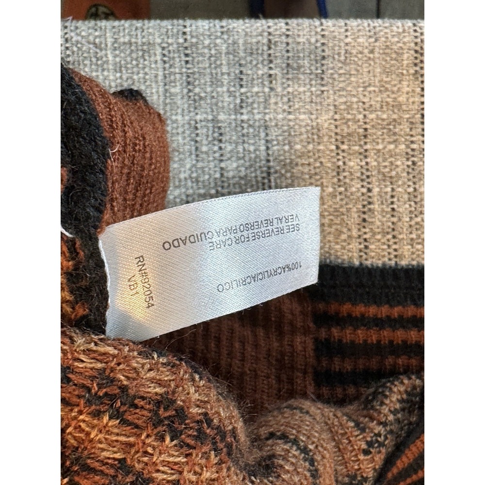 Nic + Zoe Womens Hazy Stripe Lightweight Sweater. Size Medium Brown White Black - Picture 5 of 11